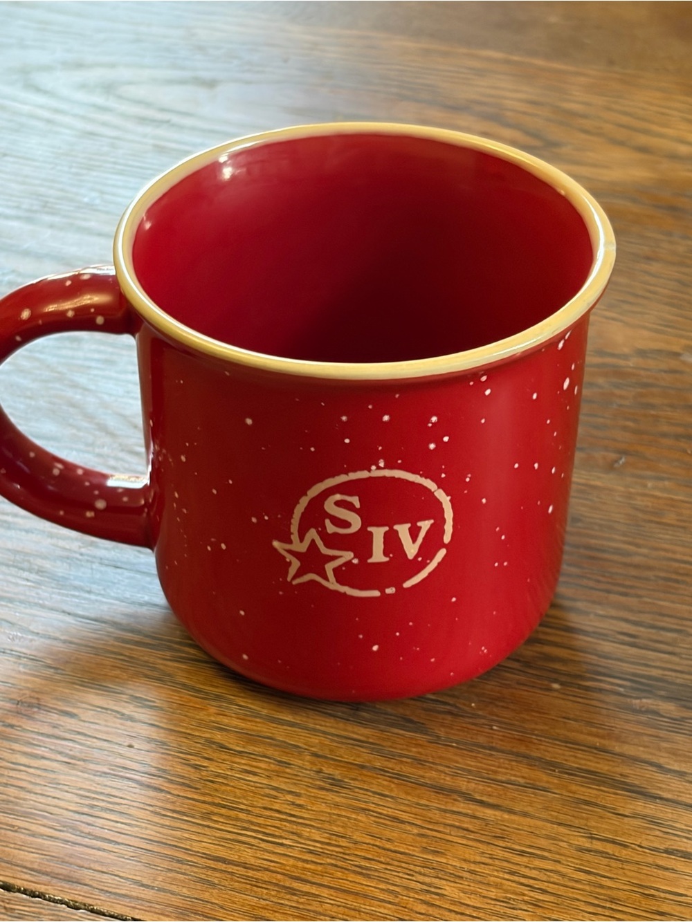 12oz Maker’s Mark S IV red ceramic campfire coffee mug